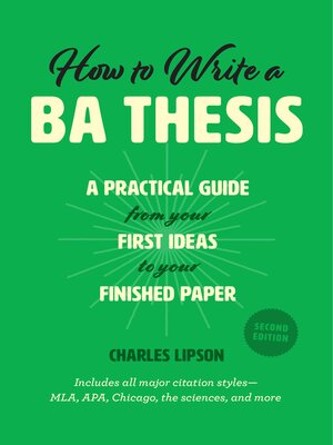 cover image of How to Write a BA Thesis